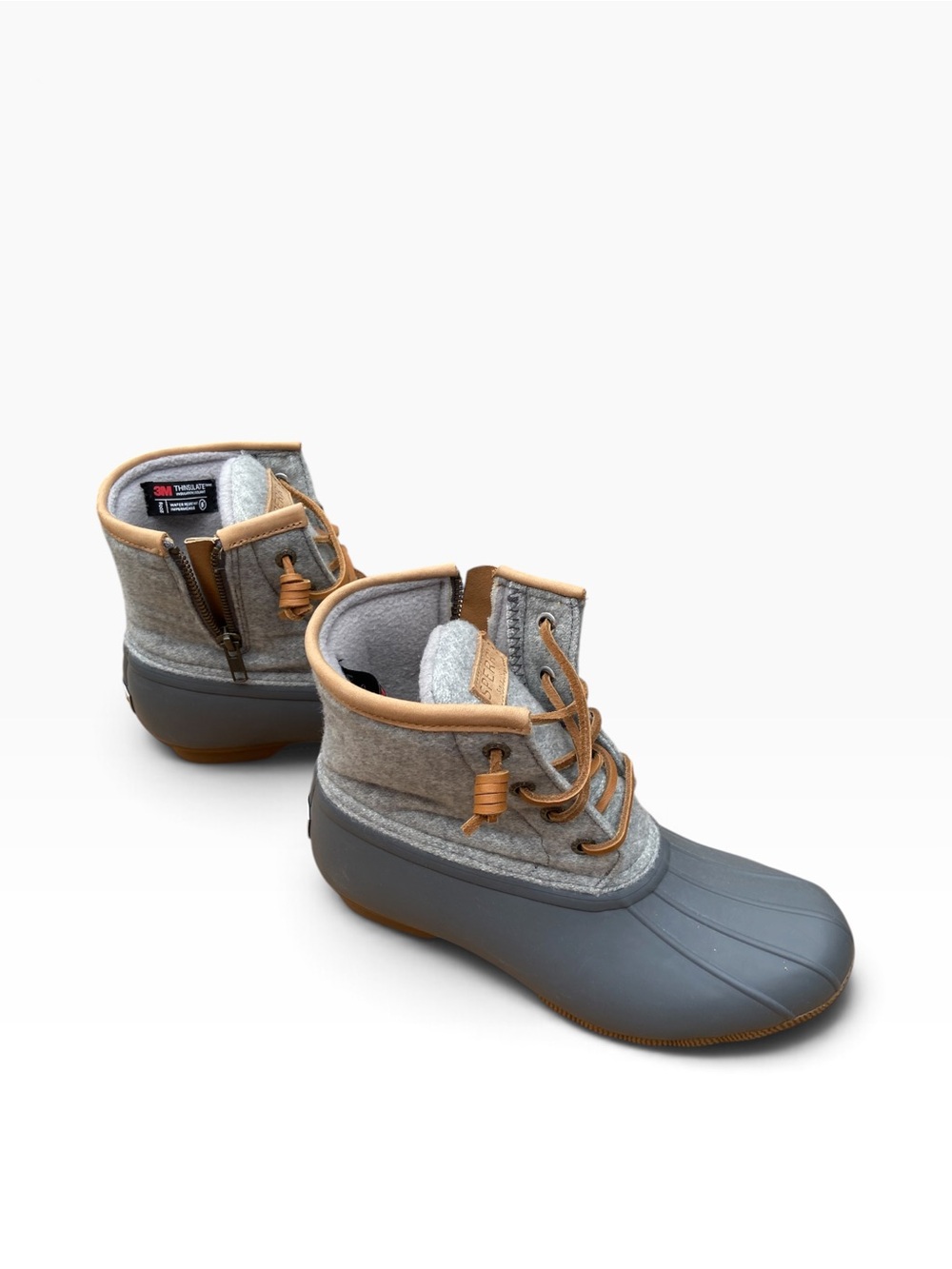 Sperry Duck Boots NWT Saltwater Gray Wool Duck Boots size 6 - Picture 9 of 10